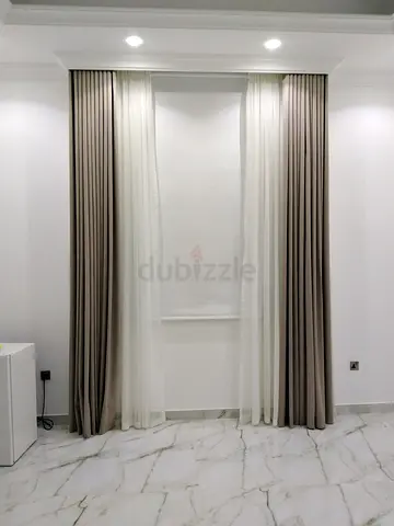 curtains with sheer  blinds together per meter with fixing