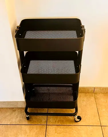 Rolling Black Storage Cart