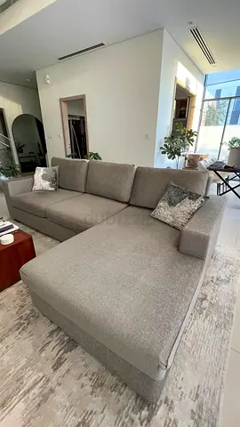 Grey custom made L shape sofa