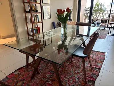 West elm timeless glass and wood table