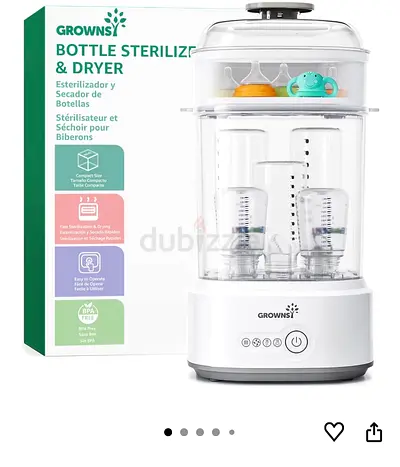 GROWNSY Electric Baby Bottle Sterilizer  Dryer - Compact, 3-Tier