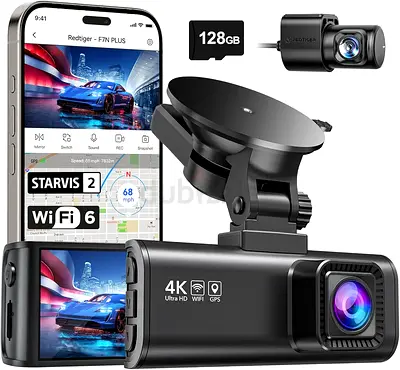 REDTIGER F7NP 4K Dash Cam Front and Rear, STARVIS 2 Sensor, app control 128 Card Included, 5GHz WiFi