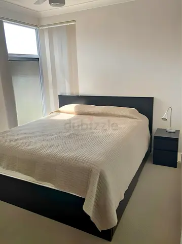 Ikea King Black Malm bed frame with Ikea mattress