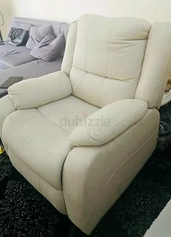Beige Recliner Armchair — Comfortable Single Seater