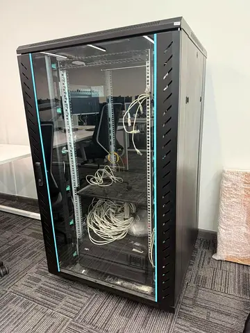 Used 42U Server Rack Cabinet with Glass Door - Good Condition