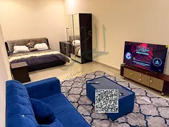 Furnished studio for monthly rent in Al Rawda, Sheikh Ammar Street, Ajman.