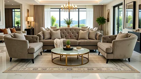 2XL Sofa with 2 Armchairs