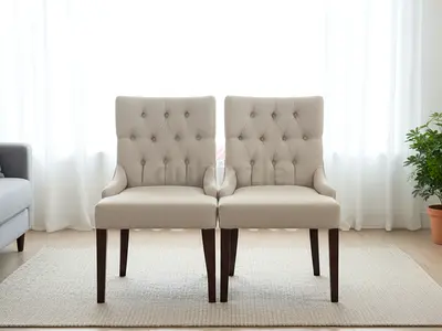 Marina Home Elegant Tufted Dining Armchairs