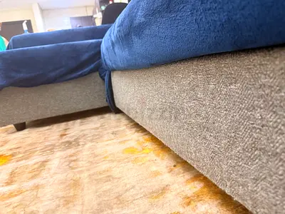 Blue Fabric Sectional Sofa (L-shaped) - Good Condition