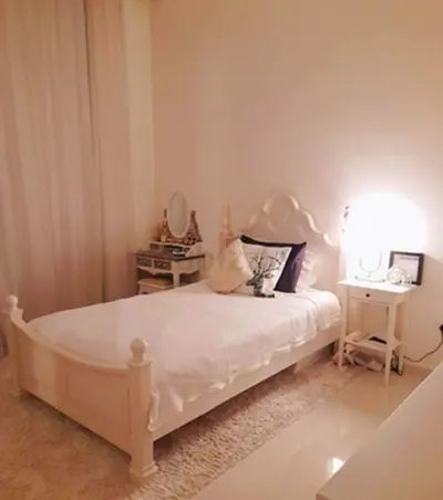 Potterybarn style - White Single Bed Frame with Headboard and Footboard — plus side dressing table