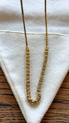 Bottega Veneta gold tone necklace with textured ring accents — preowned