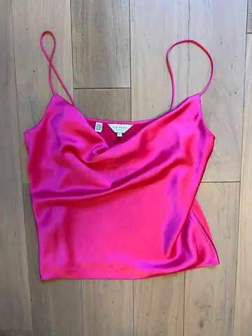 Ted Baker Pink satin cami top, size S — Never worn. Excellent condition