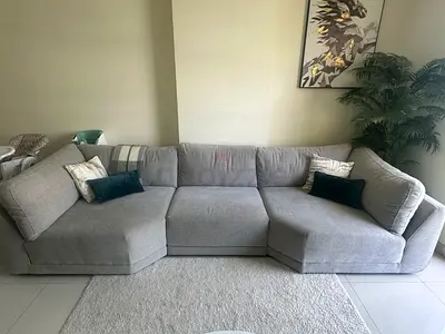 Light grey 3-seater modular sofa