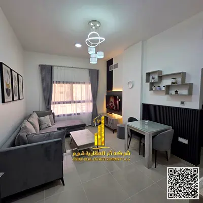 شقه فاخره اول ساكن غرفه وصاله مع بلكونه باطلاله مفتوحه.كورنيش عجمان. مفروش بالكامل للإيجار الشهري✨الإيجار يشمل الفواتير والإنترنت