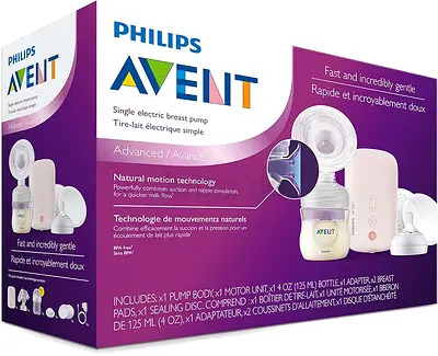 Philips AVENT Single Electric Breast Pump Advanced, with Natural Motion Technology,