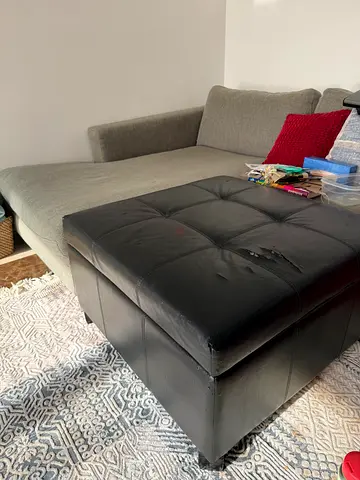 Leather Coffee table/ Puff with storage