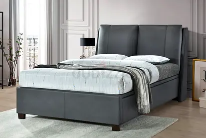 Splited pillow headboard double size ottoman bed