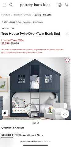 Pottery Barn Tree House Bunk Bed for sale