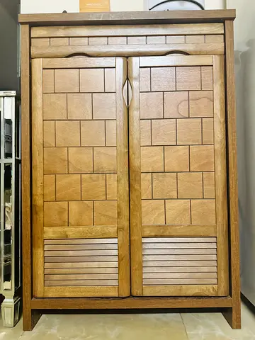 Solid Wood Wardrobe / Armoire - 2-Door, Classic Design shoe Rack 16 pc shoes can be fitted in racks