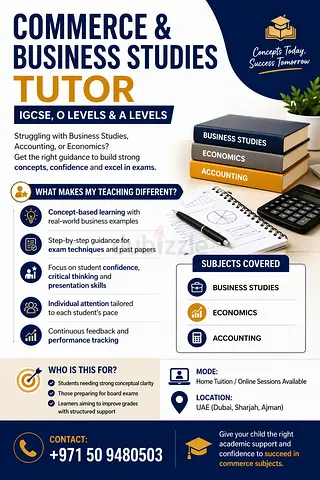 IGCSE  A Level Commerce Tutor | Business, Economics  Exam Preparation Support