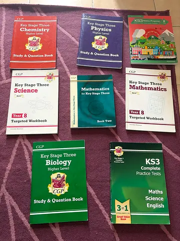 Key Stage 3 (Year 7,8 and 9) Revision Books Bundle with Biology, Chemistry, Physics and Mathematics