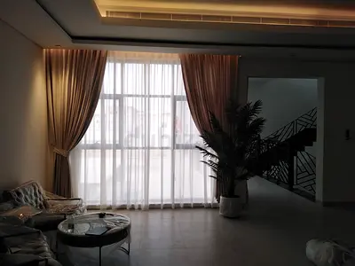 Full-length curtains with sheer per meter