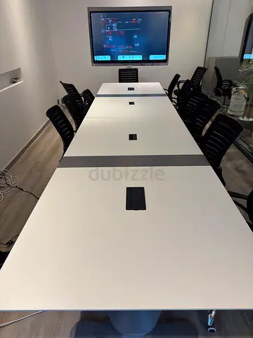 Conference / Meeting Table with Cable Management  Power Modules – 2 Tables Package