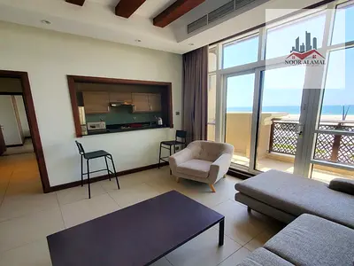 Sharjah, Al Rifaa, Al Heera Beach, new compound, one bedroom, living room, kitchen, bathroom, and balcony. Super deluxe finishing. Price: 4700 AED inc