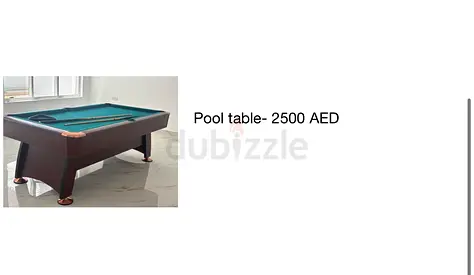 Pool table - good condition, selling for 2500 AED