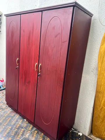 Wooden 3-Door Wardrobe / Armoire - Good Condition