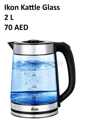 Ikon 2L Glass Electric Kettle - Like New - Dubai Silicon Oasis