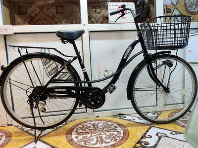 Ladies crusier City commuter bicycle with front basket and rear rack — good condition