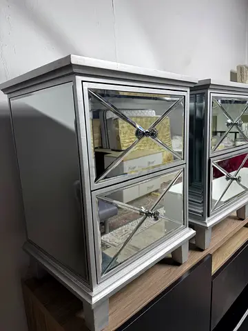 Side table with mirror