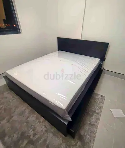 Ikea malam bed with ikea mattress Queen size 2 store Drawer underneath is