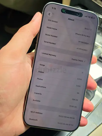 iPhone 16 Pro Max - Good Battery Health, 256GB (Silver)