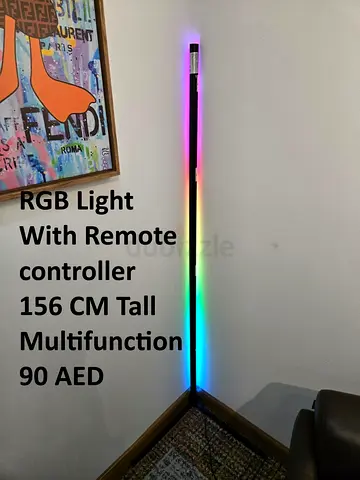 RGB LED Corner Floor Lamp with Remote - 156cm Tall