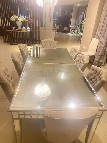 Luxury Dining Table by THE One – Glass  Metal (8 Seater)