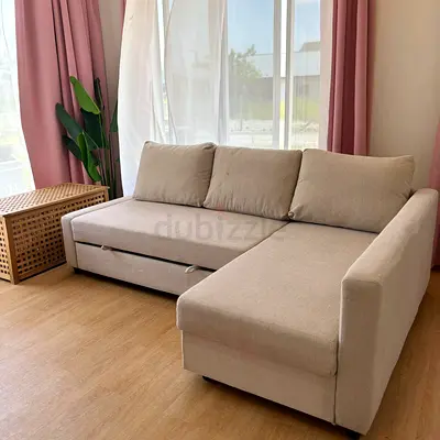 Ikea Beige Friheten corner sofa bed / L-shaped sofa