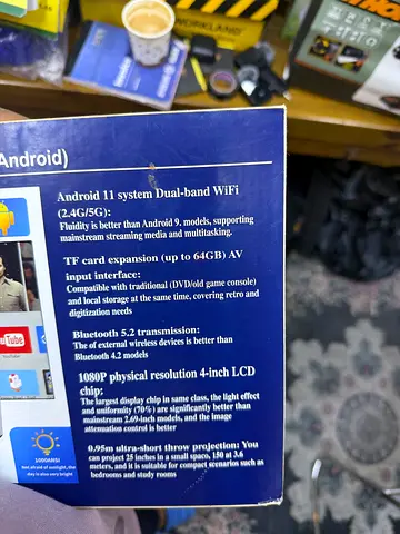 Android projector — good condition, original box