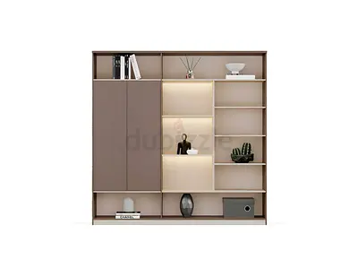 Executive Office Cabinet with Shelves – Grey Oak Manager Storage Unit