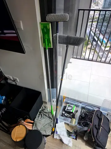 Floor Cleaning Tools — Mop, Broom and Dustpan (Good Condition)