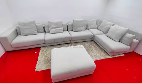 Chattels and more brand off white color modular sofa with ottoman