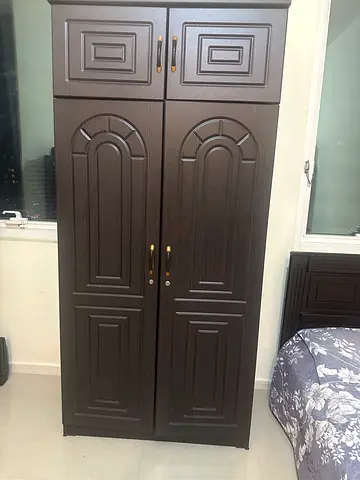 4-Door Wardrobe with Top Storage - Good Condition