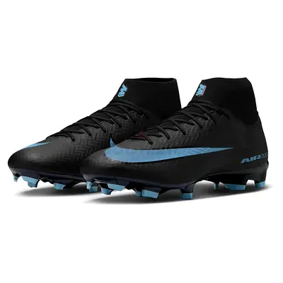 Nike mercurial superfly 10 Shadow Black Nike Air Zoom Football Boots — Size (43) — Light Blue Swoosh