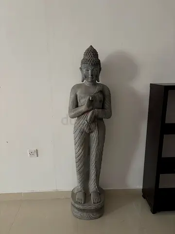 Standing Buddha Statue - Stone Finish, 1.2m