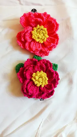 Exquisite Handmade Crochet Peony Flower Hair Clips (Pair)