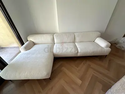 The Lóóm Collection L Shape Sofa Beige Good condition