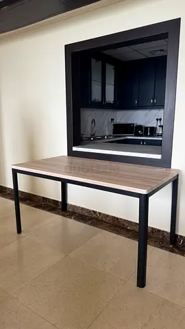 Table small table 4 seater pan holes wood braun black