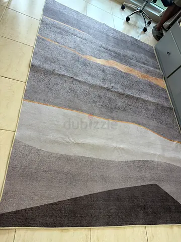 Grey and Gold Modern Area Rug — Good Condition