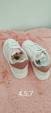 White and Blush Womens Sneakers - Size 37 (New)